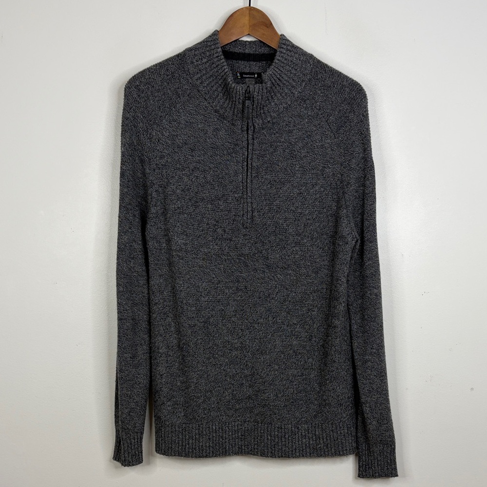 Smartwool Sweater Mens Small Gray Merino Wool Half Zip Long Sleeve Pullover